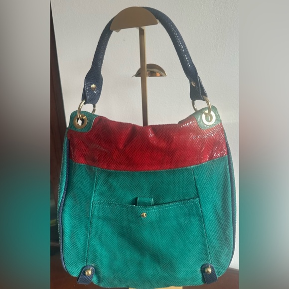 Hype Leather Colorblock leather satchel/shoulder bag - Picture 7 of 7